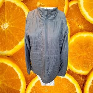 REI Men's Quilted Full Zip Jacket Gray Size L Lightweight Puffer Insulated